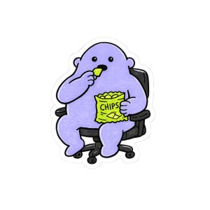 XL Human 1 Eating Chips Sticker